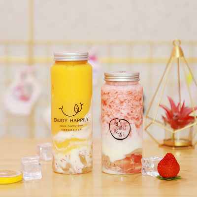 Modern Kare Yuvarlak PETG Süt Çay Şişesi 1000ml Kapasite Sızıntı Dayanıklı Tasarımı