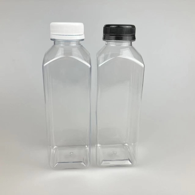 Sızdırmaz kare açık plastik süt çayı şişeleri dayanıklı sapları ile