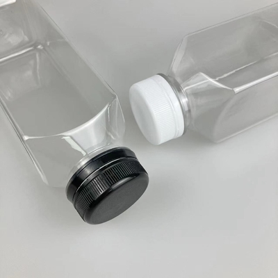 Sızdırmaz kare açık plastik süt çayı şişeleri dayanıklı sapları ile