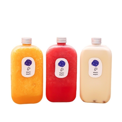 Soğuk içecekler için saplı modern açık özel plastik meyve suyu şişesi