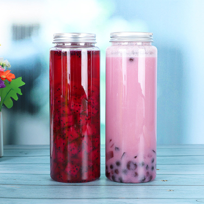 Kapaklı el ve vida ile şeffaf 500 ml plastik kabarcık çay kavanozları