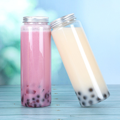 Kapaklı el ve vida ile şeffaf 500 ml plastik kabarcık çay kavanozları