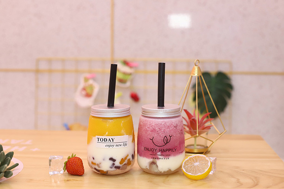 Sızdırmazlık Kanıtlı vida Kapak Plastik Balonlu Çay için Süt Çay Şişeleri