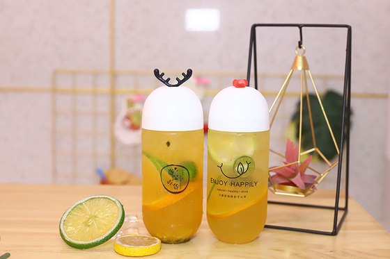 özel Sızıntı Dayanıklı 250ml Plastik Meyve Şişeleri Kapaklarındaki vida ile