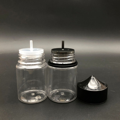 100ml Şeffaf Yuvarlak E Sıvı Şişe Çocuklara Karşı Koruyucu vida Kapaklı ve Özel Ekran Baskı