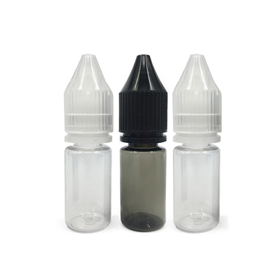 18 mm boyutlu boyutlu yuvarlak E sıvı şişe şeffaf malzeme ve çocuk geçirmez kapağı ile
