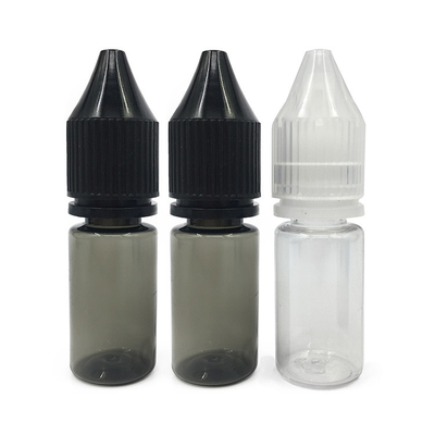 18 mm boyutlu boyutlu yuvarlak E sıvı şişe şeffaf malzeme ve çocuk geçirmez kapağı ile