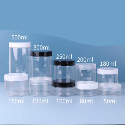 Özel Etiket 250ml Plastik Geniş Ağız Kozmetik Plastik Kavanozlar Gıda Sınıfı