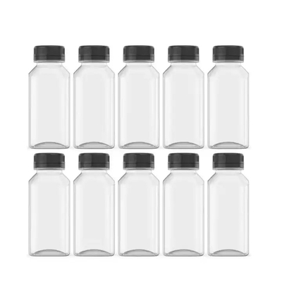 250ml Kapasite Beyaz Kapaklı Açık Meyve suyu şişeleri Özel Logo Pet Plastik şişe