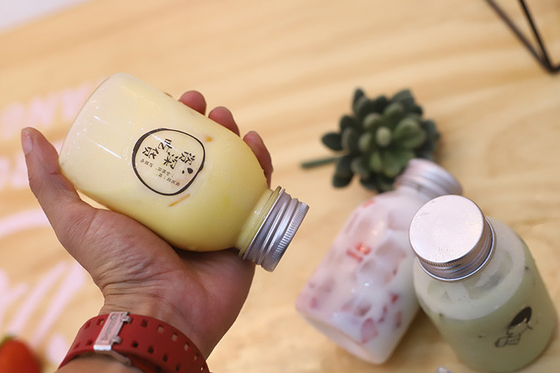 Profesyonel El Bubble Çay Kavanozları Kapaklı vida ile