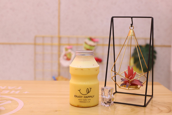 Sızdırmaz Plastik Süt Çay Şişeleri Kapağındaki vida ile Dayanıklı BPA Serbest Malzeme