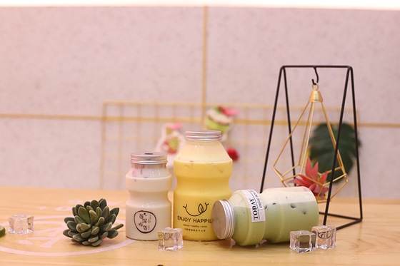 Sızdırmaz Plastik Süt Çay Şişeleri Kapağındaki vida ile Dayanıklı BPA Serbest Malzeme