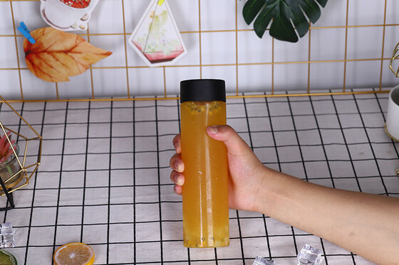 İçeriği hızlı tanımlamak ve izlemek için şeffaf tasarımı olan kare yuvarlak açık kabarcıklı çay kavanozları