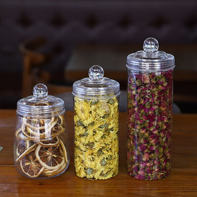 Şeffaf Plastik Kavanozlar Konteynerler Endüstriyel ambalajlama ve ürün örgütlenmesi için kalıcı tekrar kullanılabilir depolama çözümleri