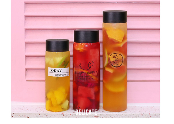 500ml 550ml 600ml Yuvarlak Suyu Süt Çay Şişeleri OEM ODM OBM