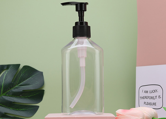Doldurulabilir ISO9001 Düz PET Pompa Şişesi 300ml 700ml Dağıtım Losyonları Şampuanlar