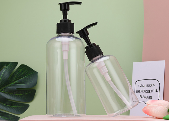 Doldurulabilir ISO9001 Düz PET Pompa Şişesi 300ml 700ml Dağıtım Losyonları Şampuanlar