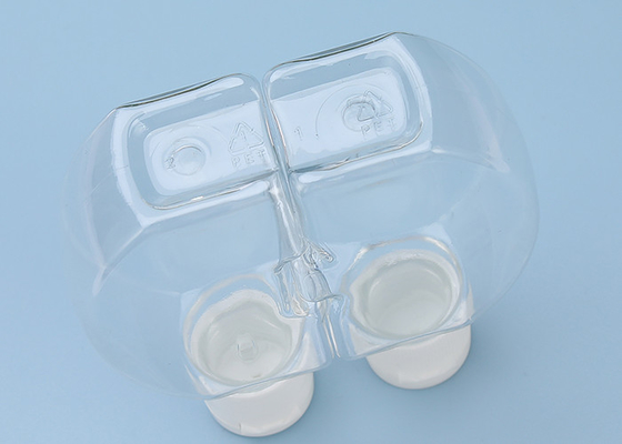 OEM Çift Kapaklı Vidalı Kapaklı Plastik Şişe Geri Dönüştürülebilir 120ml