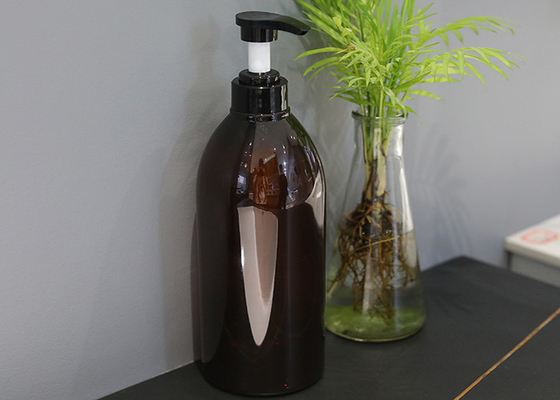 550ml Kilitleme Pompası PET Amber Plastik Şampuan Şişeleri 72*176mm