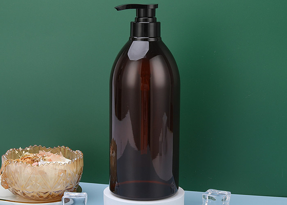 550ml Kilitleme Pompası PET Amber Plastik Şampuan Şişeleri 72*176mm