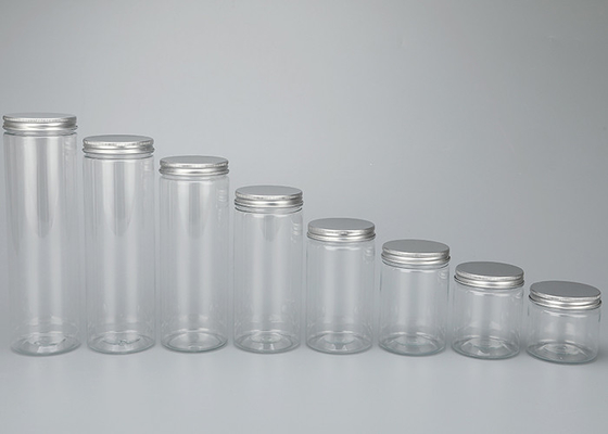 65mm Plastik Kavanoz Konteynerler Şeffaf PET Geniş Ağızlı Kavanozlar ODM