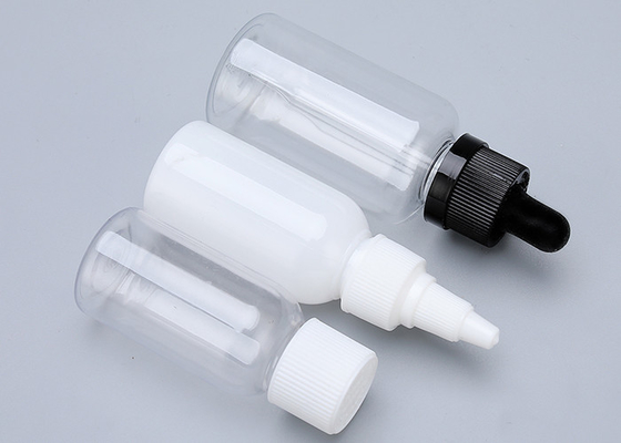 Şeffaf Siyah 1 Oz Plastik Damla Şişeleri Özel Kapak Tipi