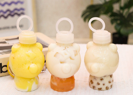Çekme Halkası Kapaklı Süt Çay Şişeleri 400ml Sıkılabilir Meyve Suyu Şişeleri