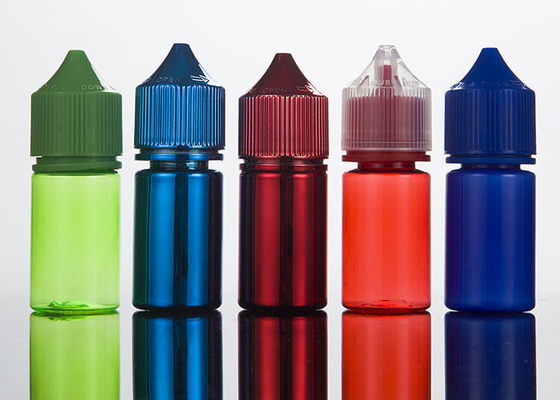 Çocuklara dayanıklı boş plastik sıkabilir damlatıcı şişeler kapağı ve fişeği ile