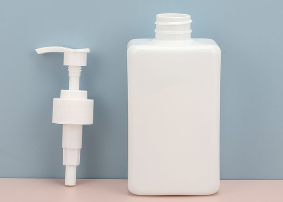 Kilitlenebilir Pompalı Beyaz Kare Boş Plastik Şişeler 400ml