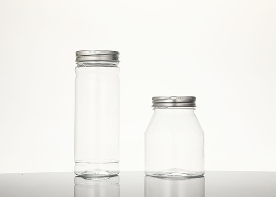 Geniş Ağızlı Yuvarlak Plastik Pet Plastik KavanozlarVidalı Üst Kapaklı 295ML 380ML