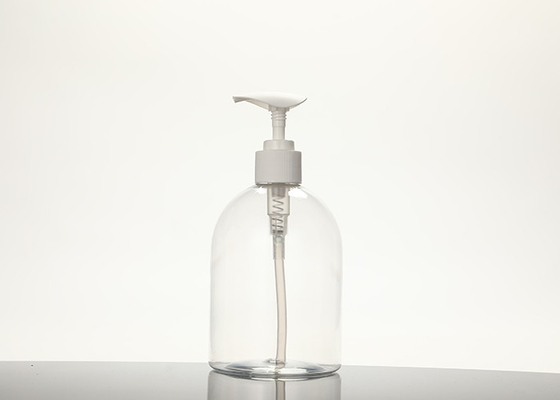 Kozmetik Şampuan için Şeffaf Yuvarlak Plastik 500ml Losyon Pompa Şişesi