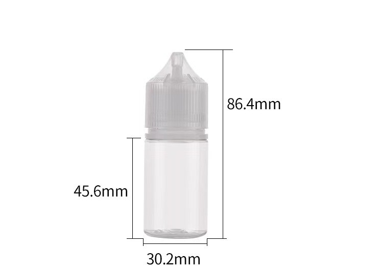 CRC Kapaklı 30ml Kısa V3 Damlalıklı Şişe PET Lezzet Elikit Şişeleri