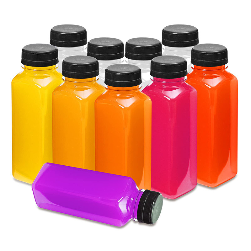 Kollu, kare yuvarlak plastik süt çayı şişeleri 120 ml 250 ml 350 ml 500 ml kapasiteli