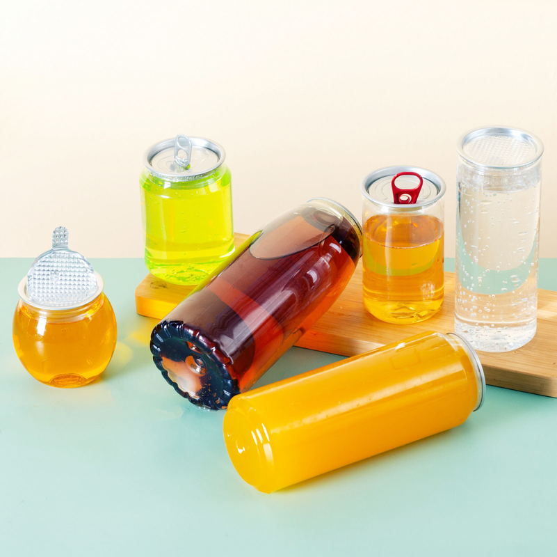 Sızıntı geçirmez yalıtımlı plastik süt çay şişeleri kare yuvarlak açık vida kapak 120ml 250ml 350ml 500ml