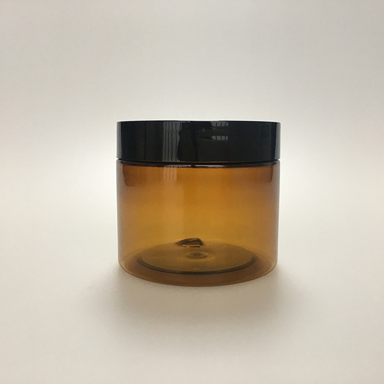 Gıda sınıfı özel boş geniş PET ambalajı 100g 150g 200g 8oz 4oz kozmetik açık beyaz siyah plastik kavanoz kapaklı