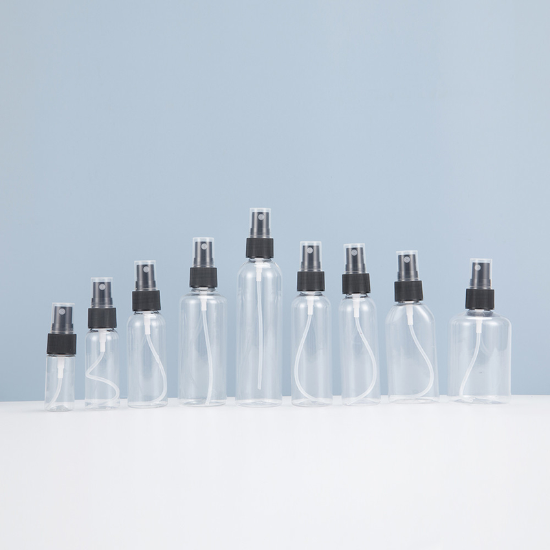 Çevre dostu Şeffaf PET Plastik Sprey Şişesi Gündelik 10ml 15ml 30ml 50ml 60m 70ml 100ml 200ml 500ml
