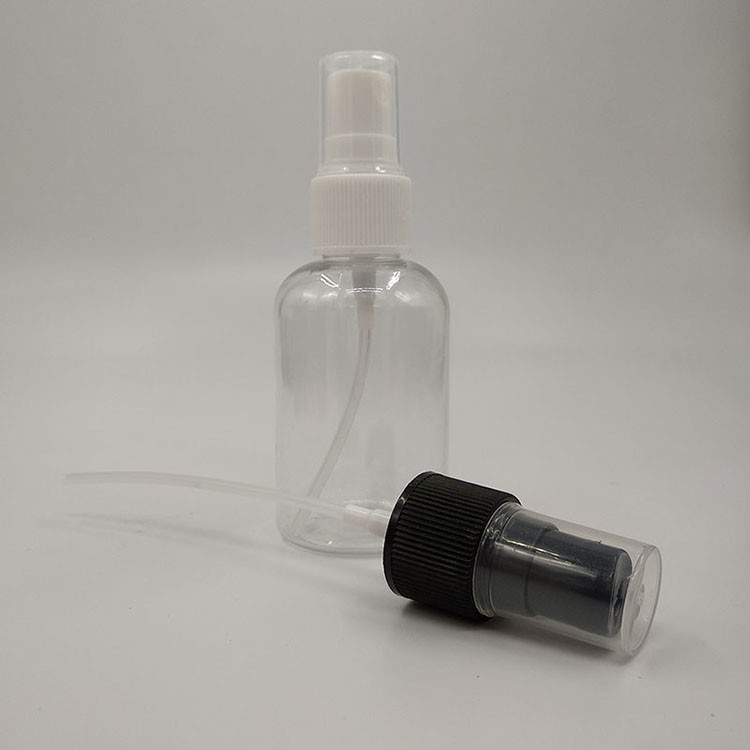Yumuşak yüzeyler için şeffaf PET plastik sprey şişesi Kapasite 10ml 15ml 30ml 50ml 60m 70ml 100ml 200ml 500ml