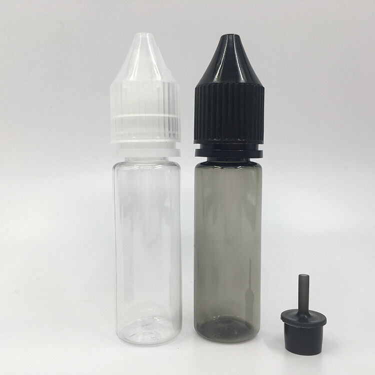 18mm Neck Size Transparent Black E liquid bottle engineered for e juice packaging featuring secure closure and lightweight design