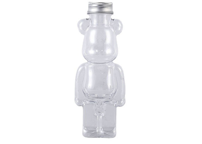350ml 400ml 500ml 700ml Sıcak Satış Özellik Evcil Hayvan Plastik Ayı Şekilli Meyve Şişesi Kapaklı Ve Kemerli İçki İçerikleri